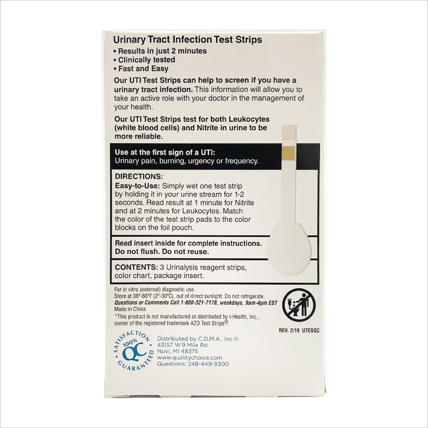 QC Urinary Tract Infection Test Strips