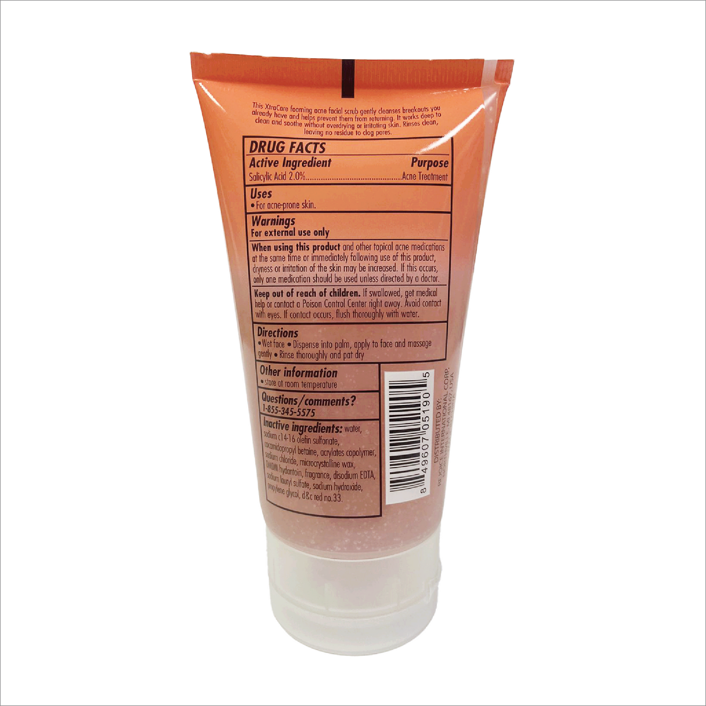 XtraCare Oil-Free Foaming Acne Wash Facial Scrub Salicylic Acid 2%