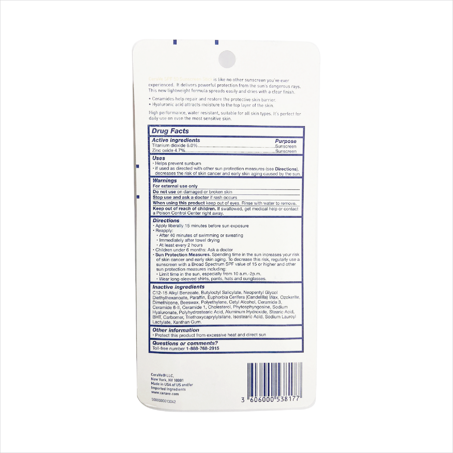 CeraVe Sunscreen SPF 50 Water Resistant