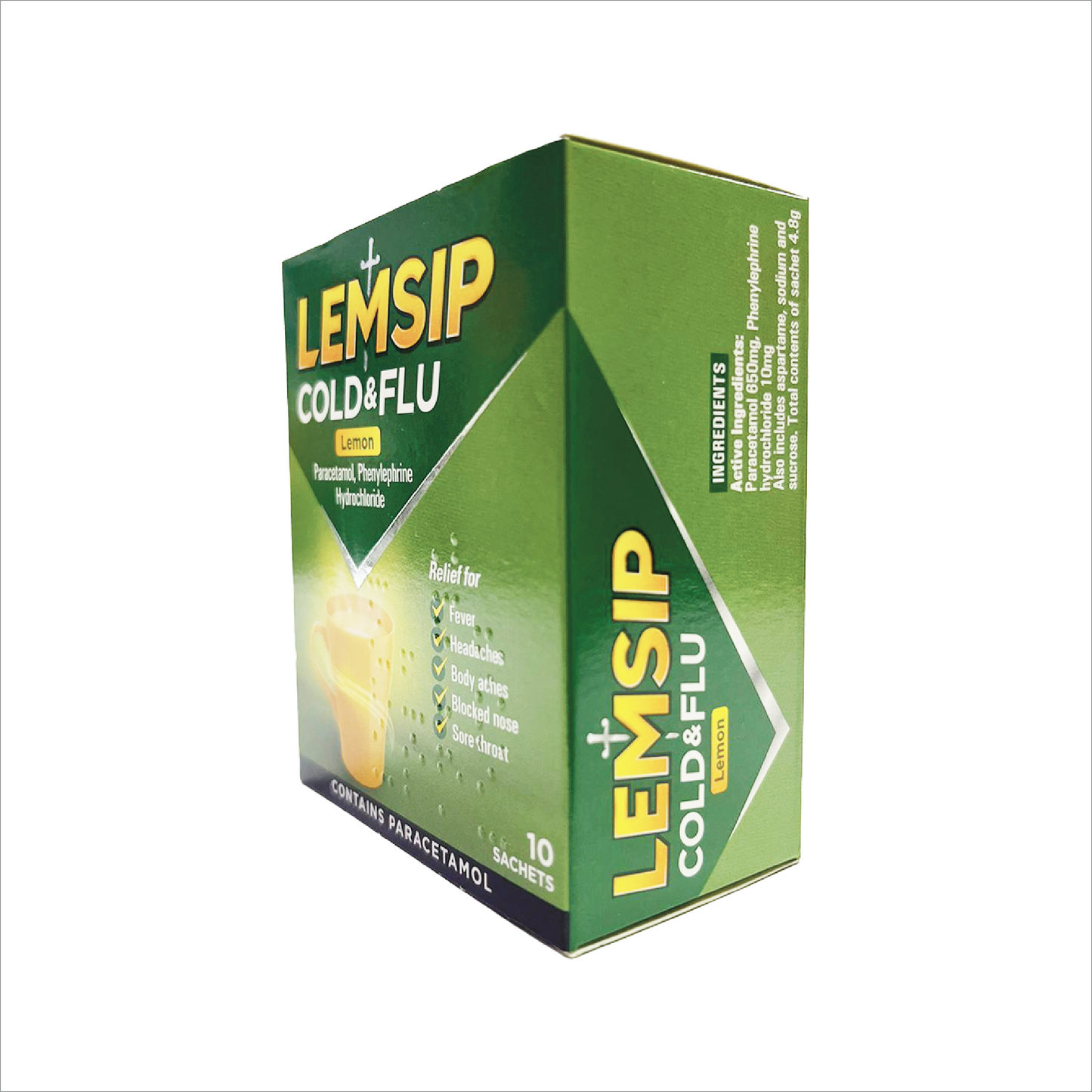 Lemsip Cold & Flu Lemon 10ct
