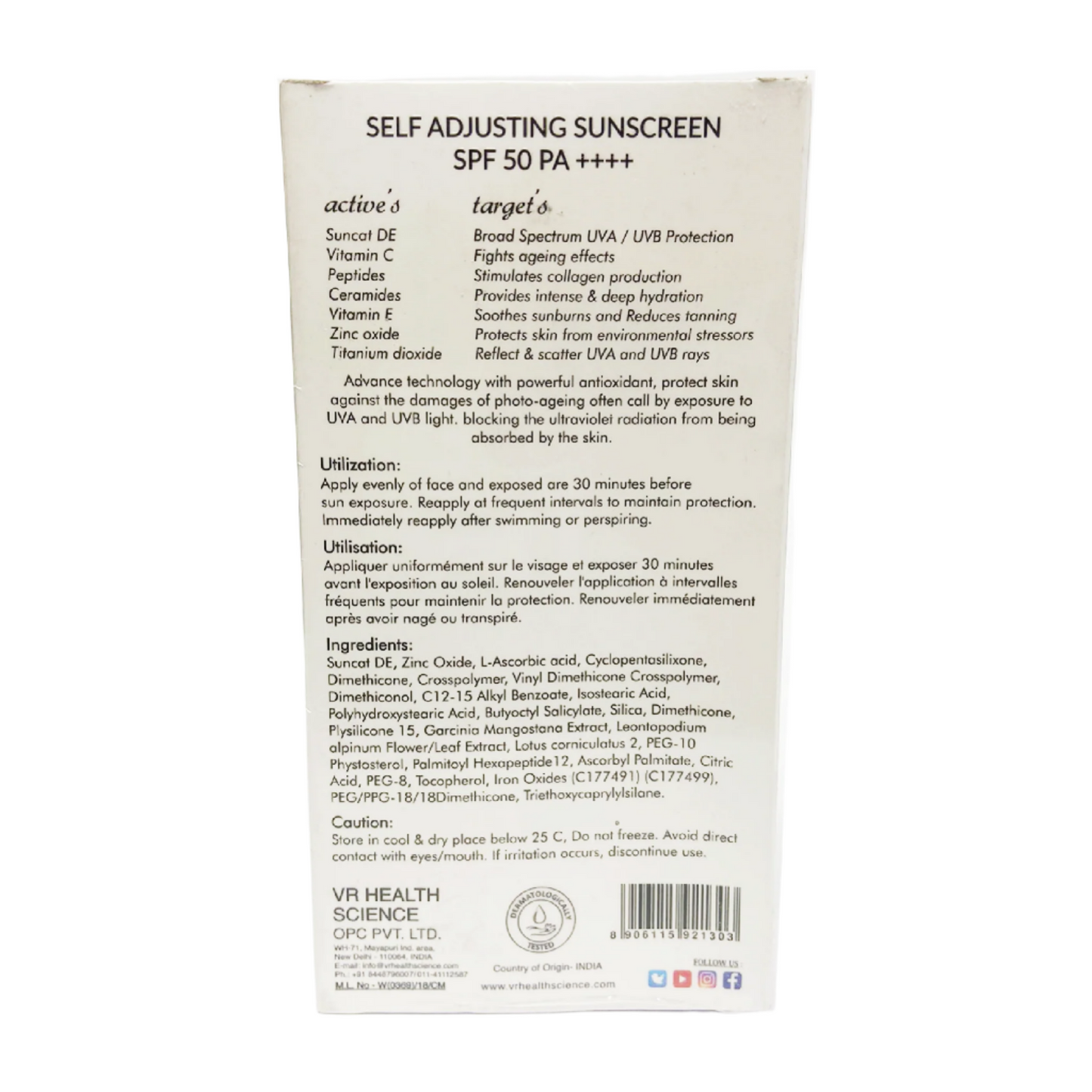 Sunonomics Self Adjusting Sunscreen SPF 50 Ray Bounce Therapy