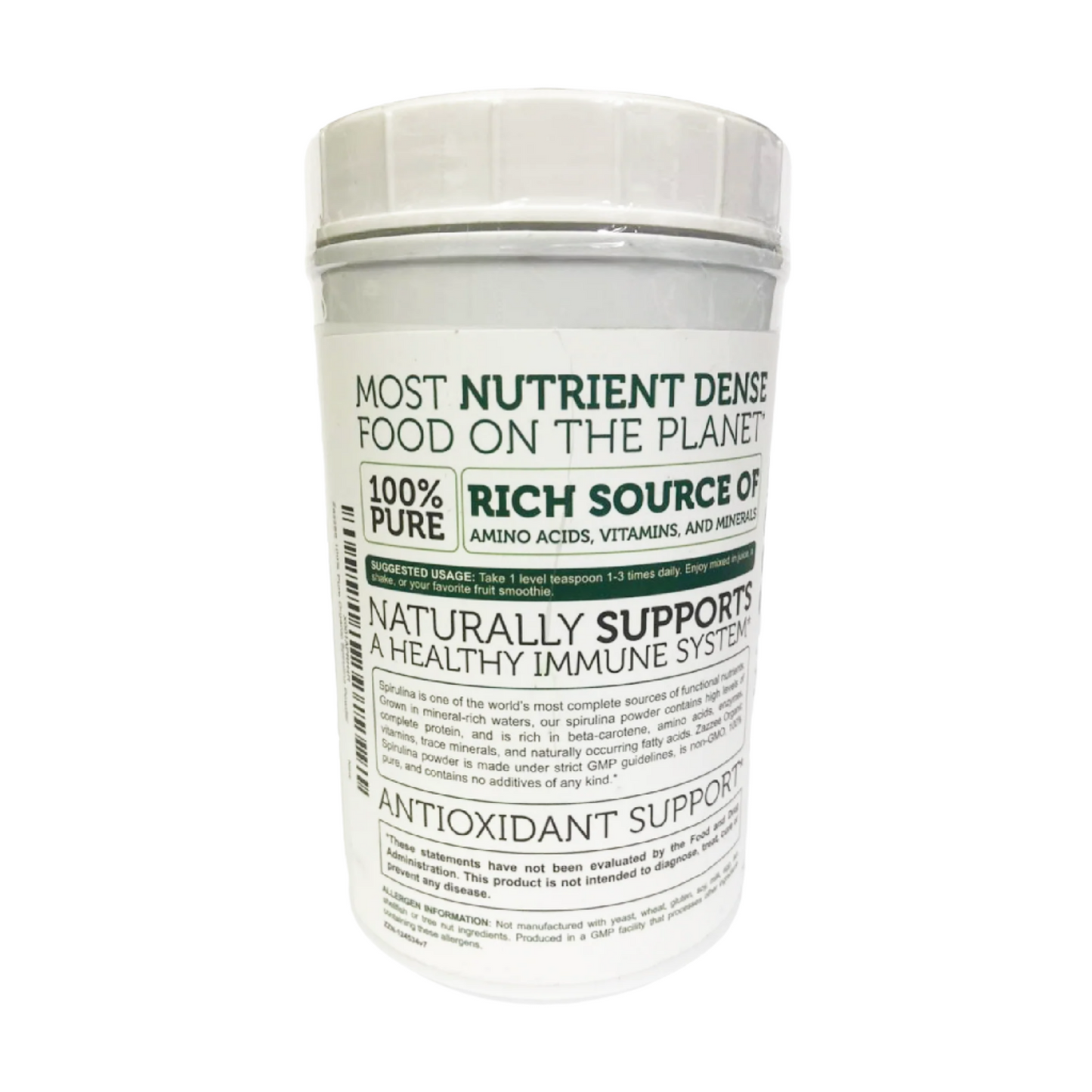 Zazzee 100% Pure Organic Spirulina Powder