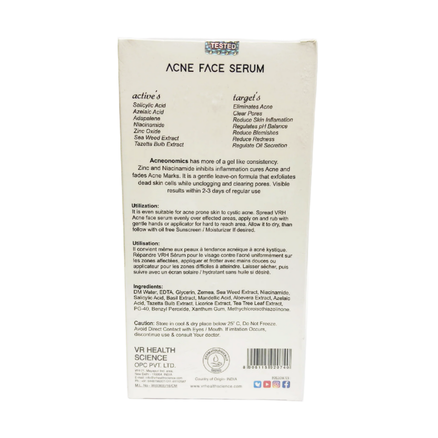 Acne Face Serum Acne Clarify Therapy 30ml