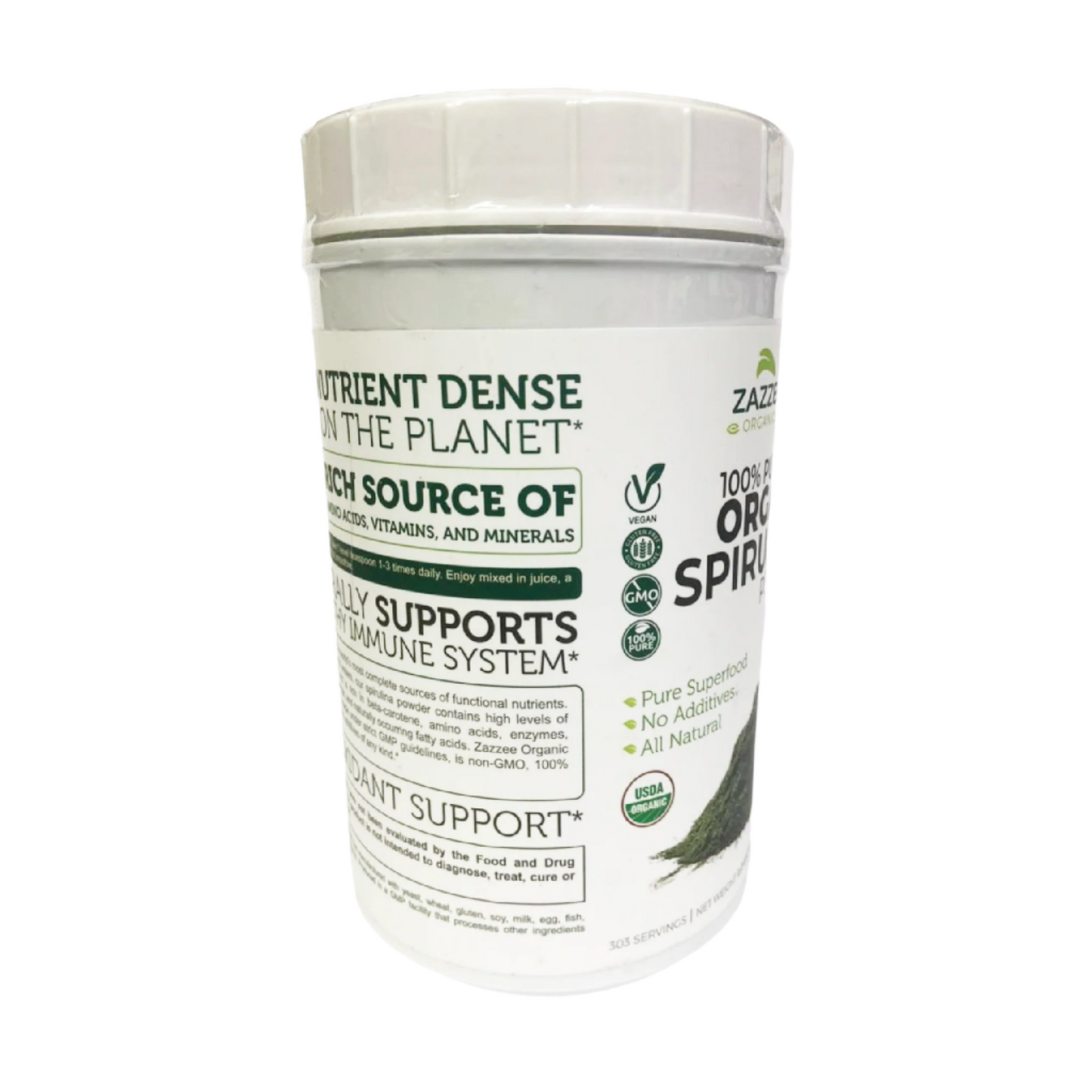 Zazzee 100% Pure Organic Spirulina Powder