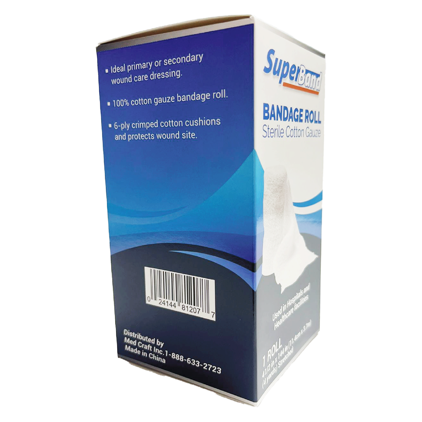 SuperBand Bandage Roll Sterile Cotton Gauze