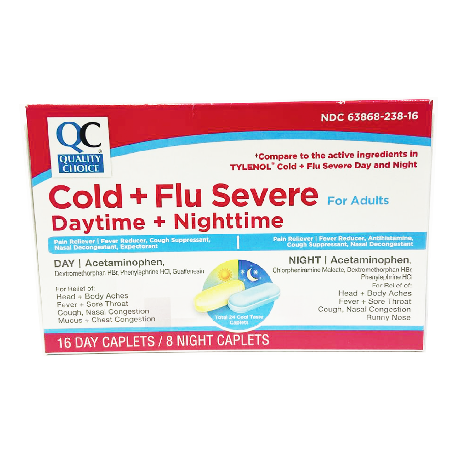 QC Cold + Flu Severe Daytime + Nighttime