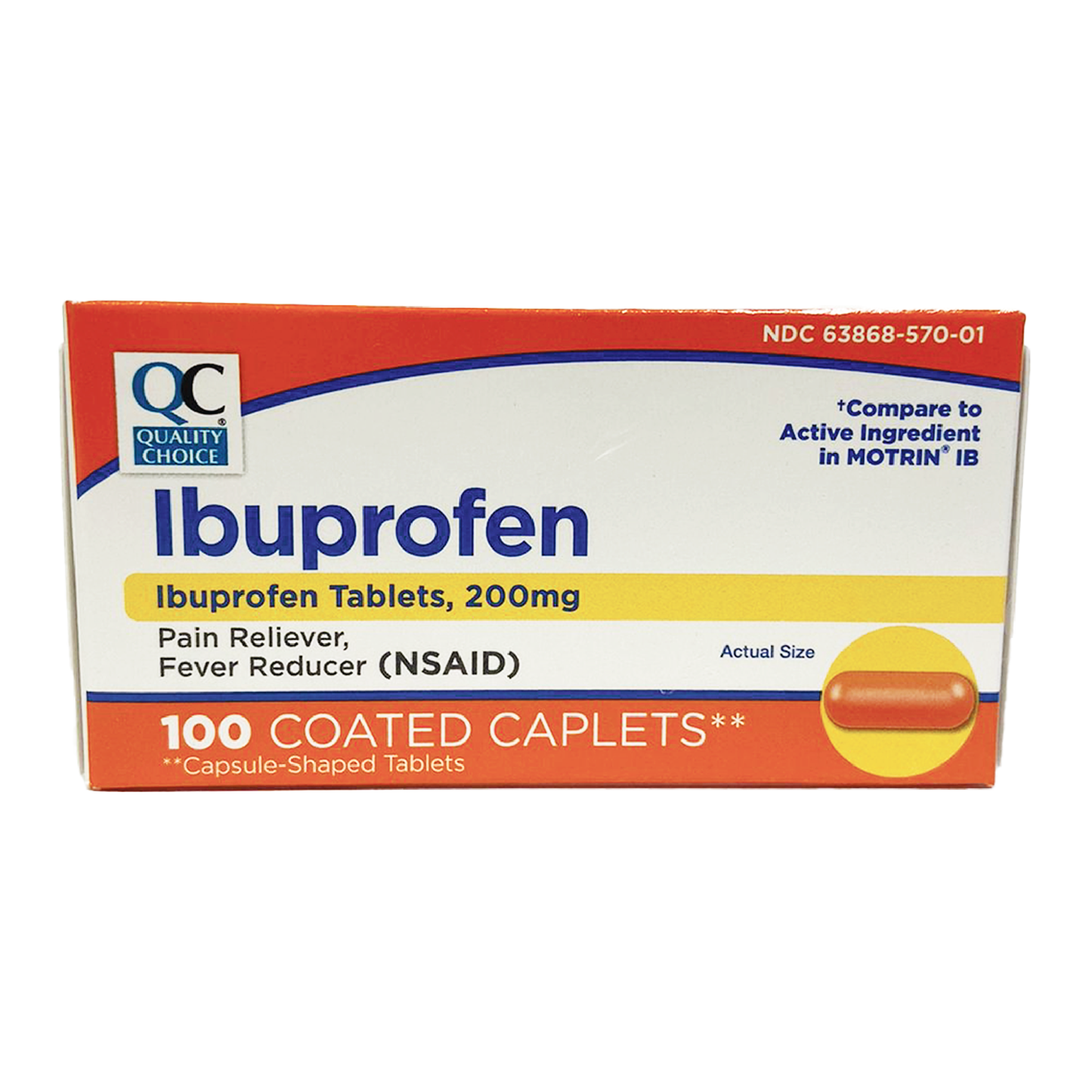 QC Ibuprofen Pain Reliever Tablets