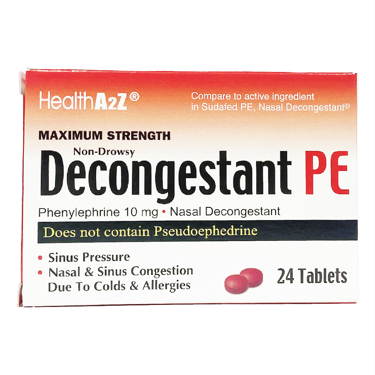 HealthA2Z Non-Drowsy Nasal Decongestant PE