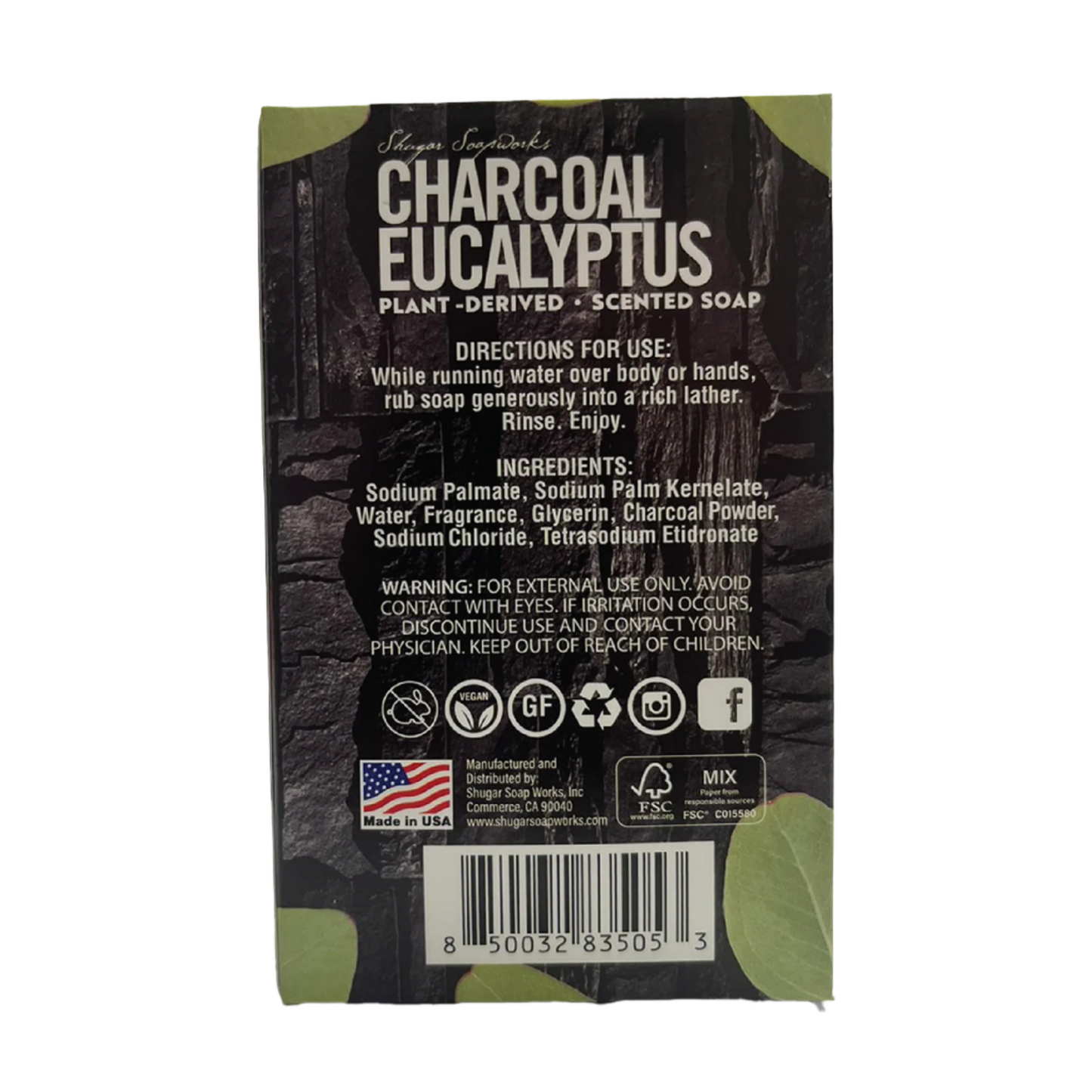 Charcoal Eucalyptus Scented Soap