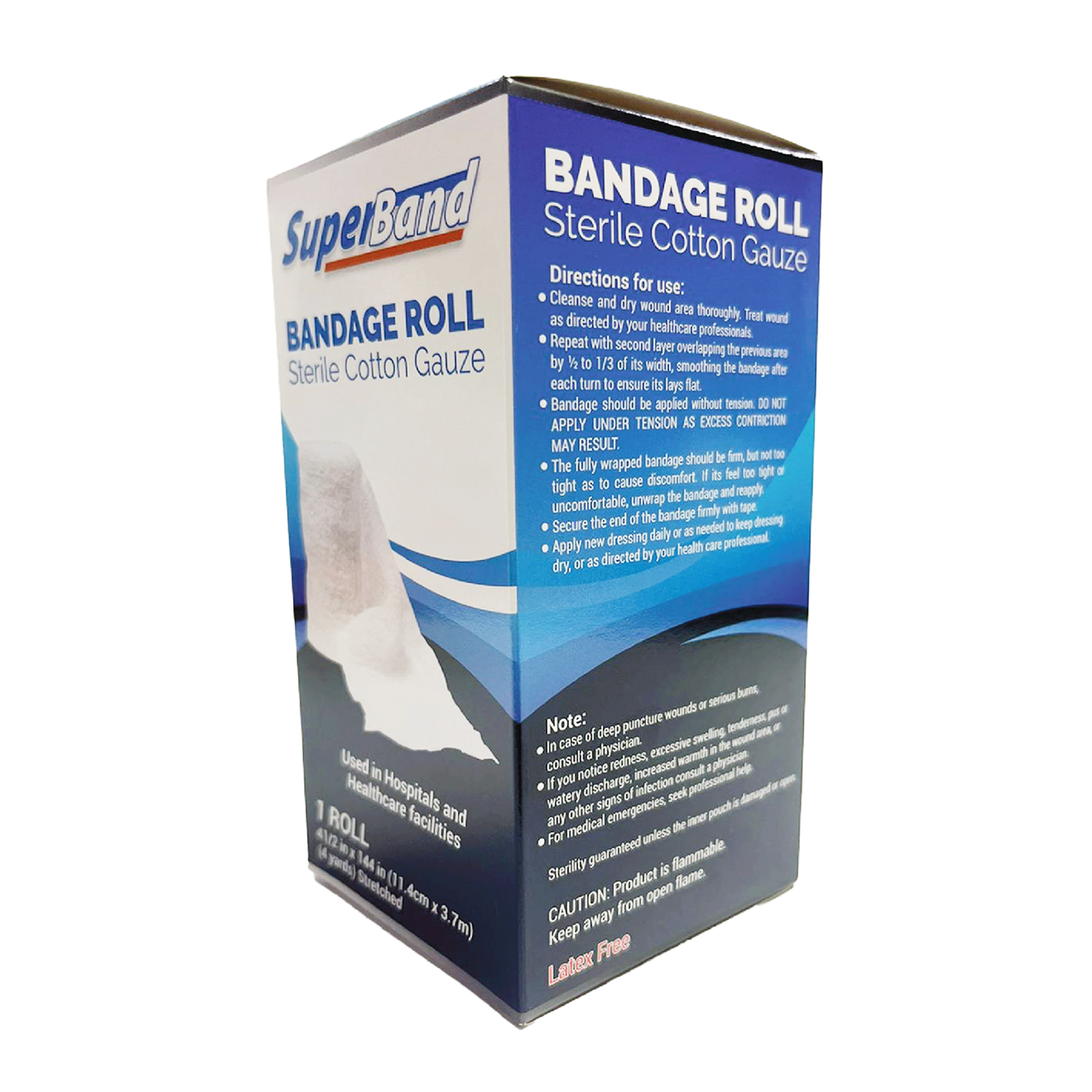 SuperBand Bandage Roll Sterile Cotton Gauze