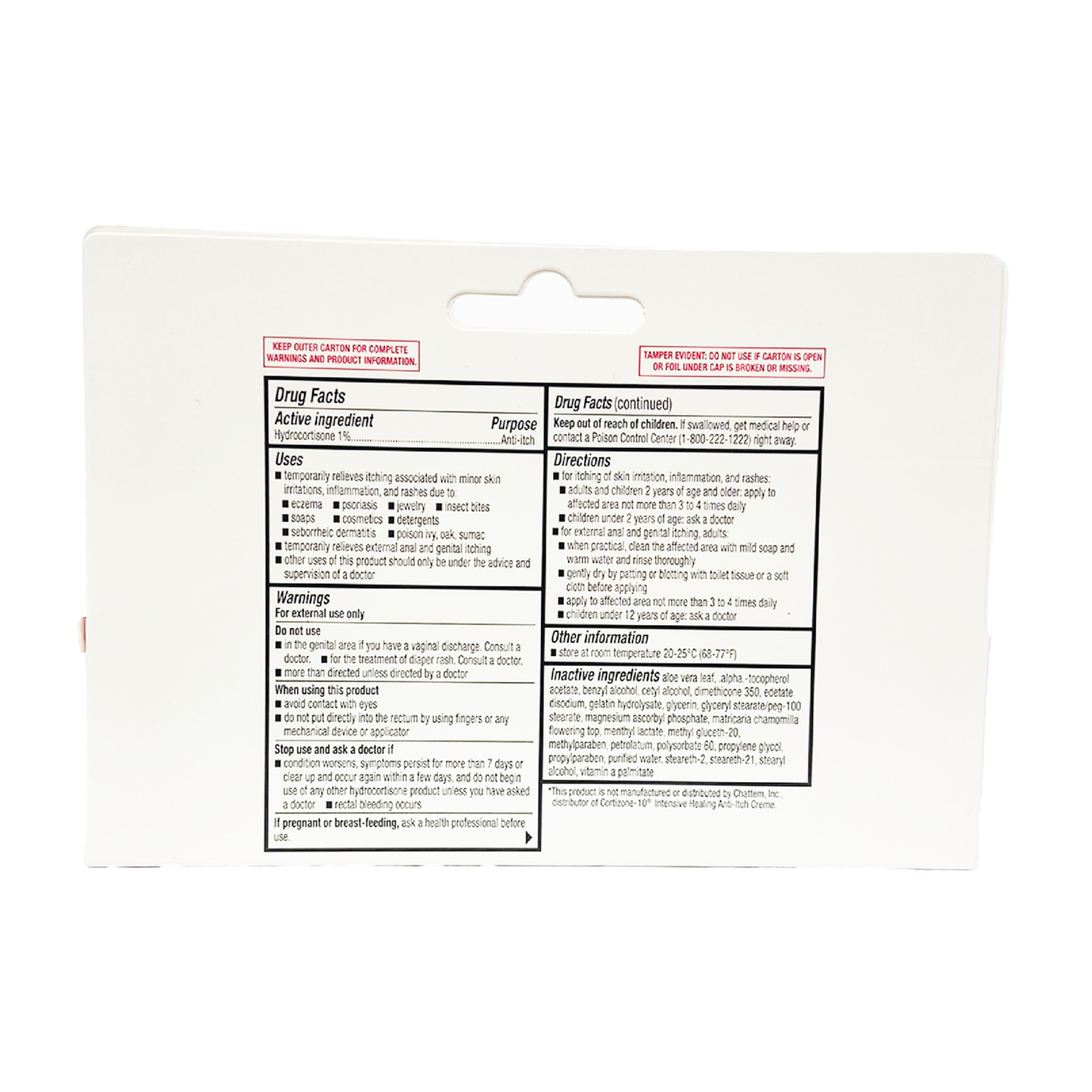 QC Hydrocortisone 1% Anti-Itch Cream Intensive Healing