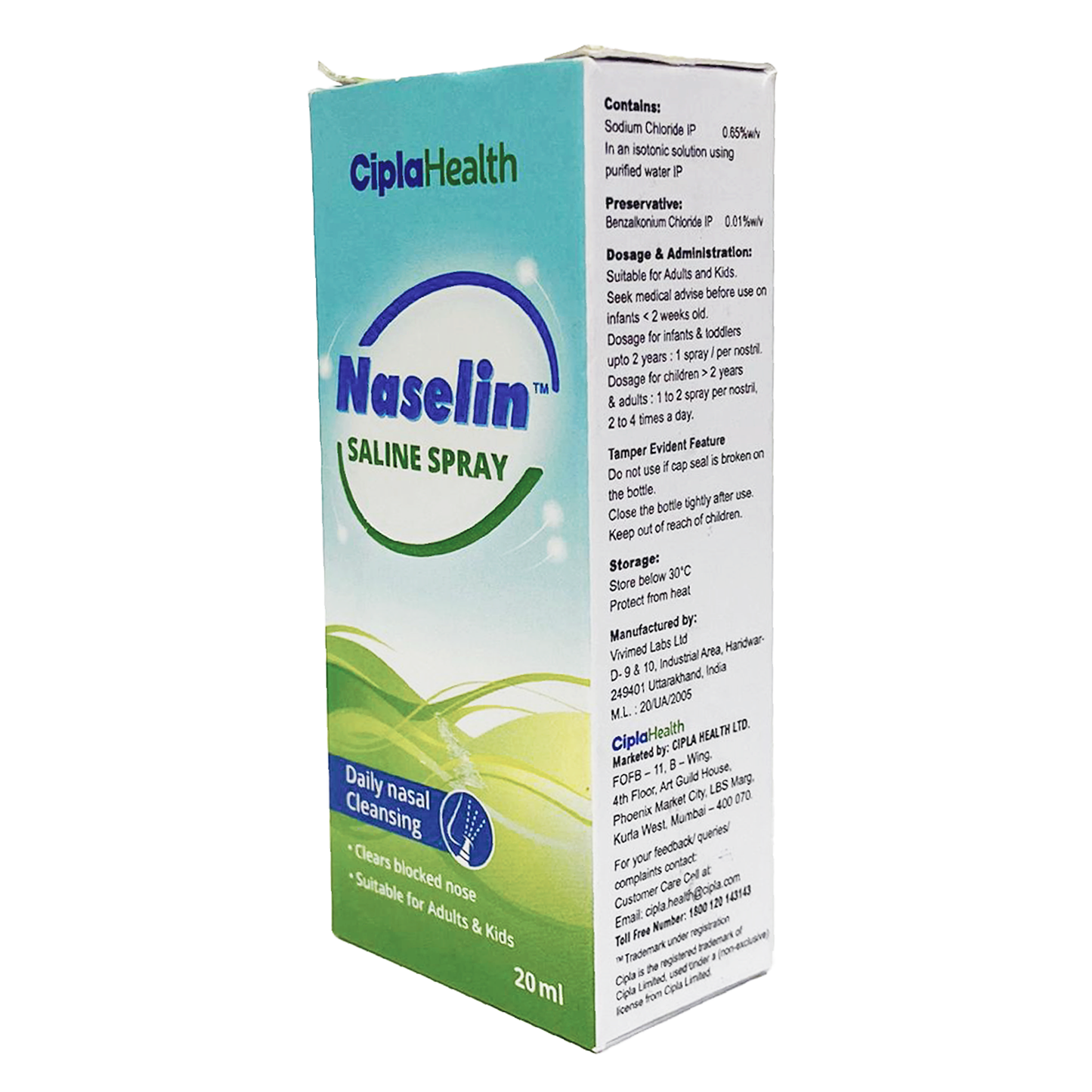 CiplaHealth Naselin Saline Spray