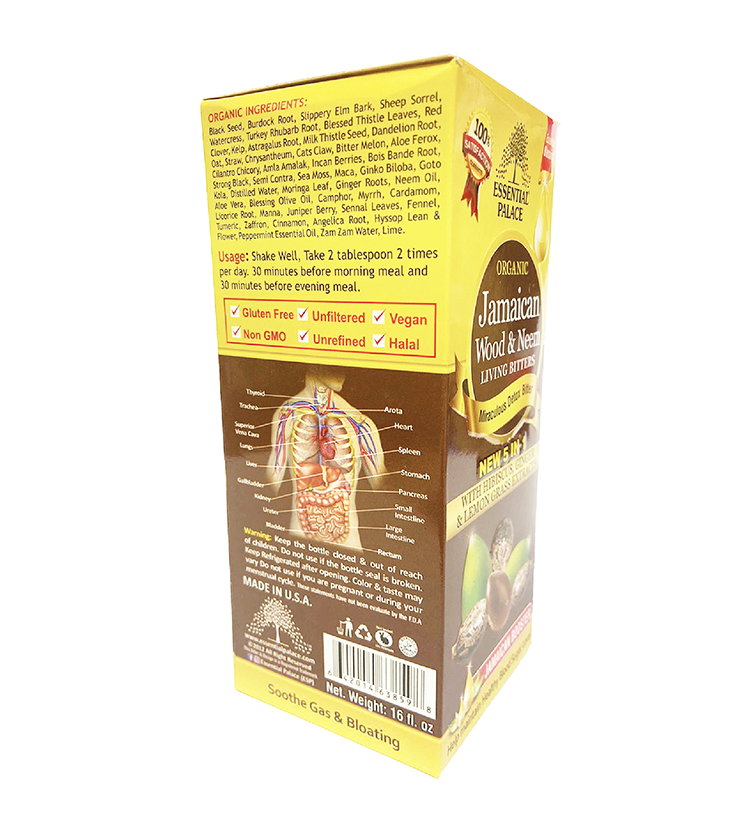 Essential Palace Organic Jamaican Wood & Neem Living Detox Bitters