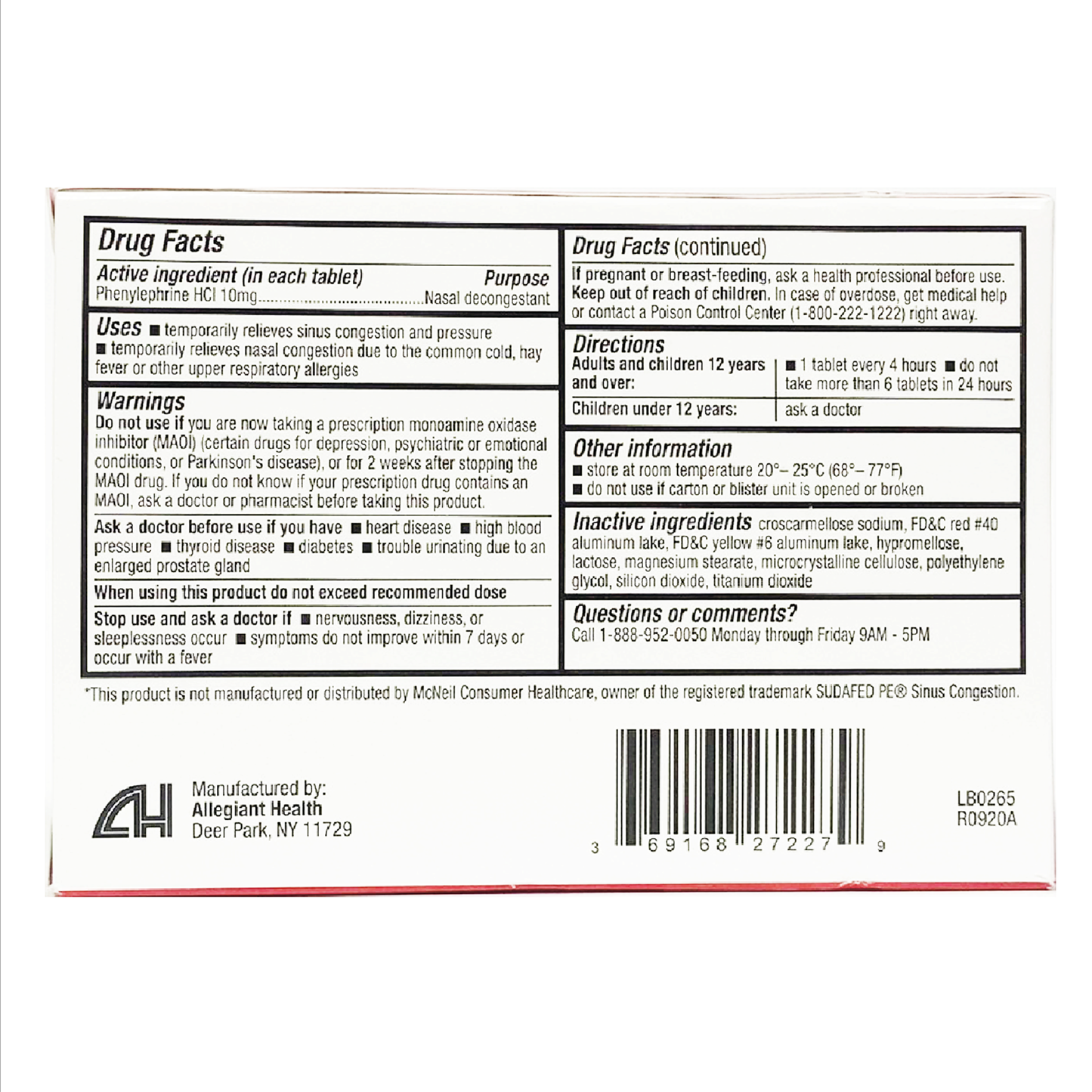 HealthA2Z Non-Drowsy Nasal Decongestant PE