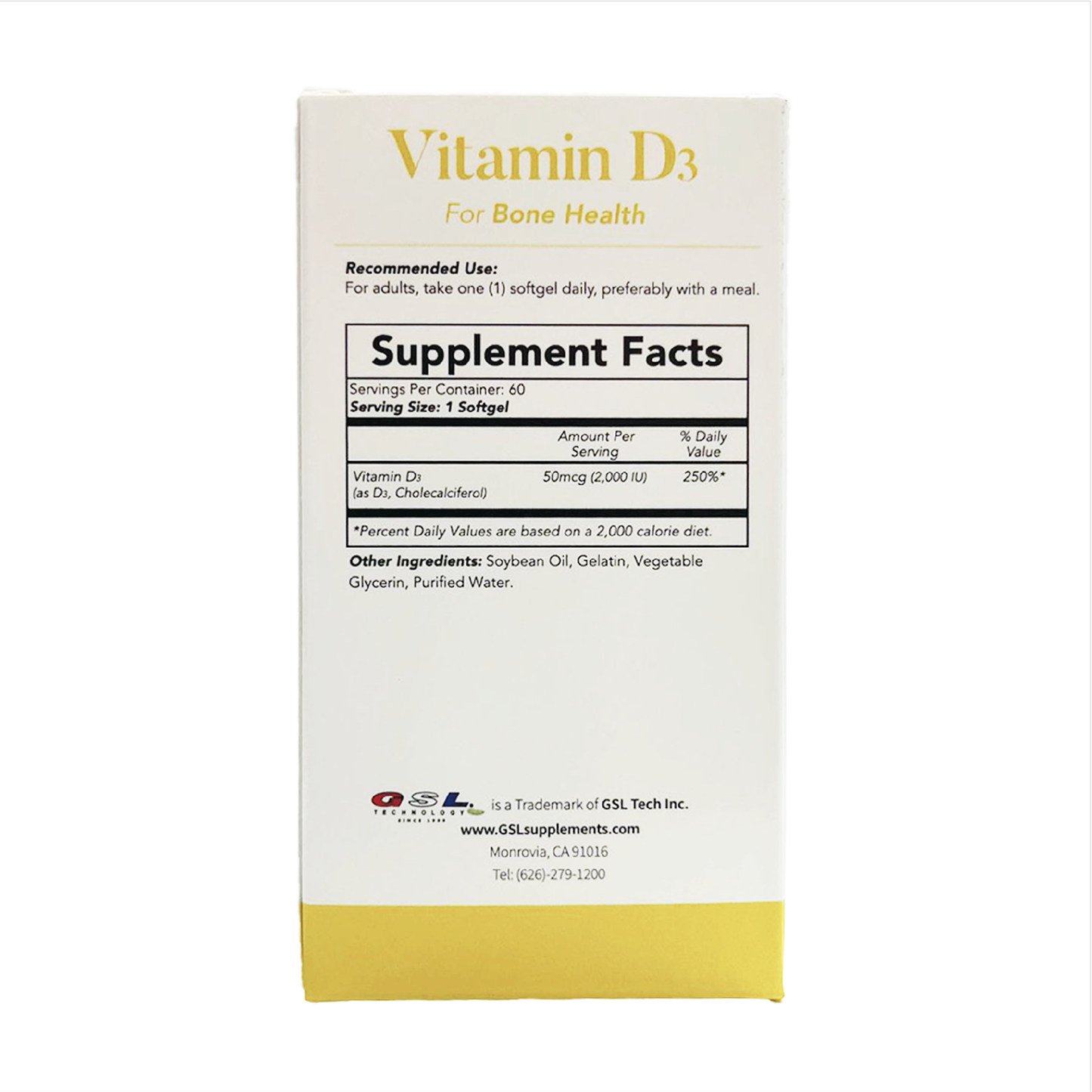Vitamin D3 50mcg(2000 IU)