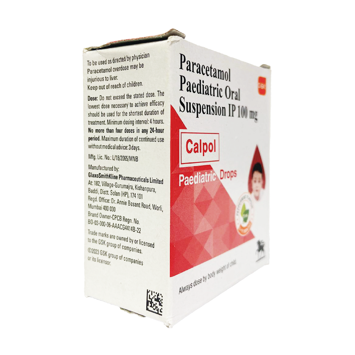 Paracetamol Paediatric Oral Suspension IP 100mg
