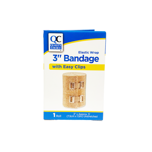 QC Elastic Bandage with Easy Clips 3"