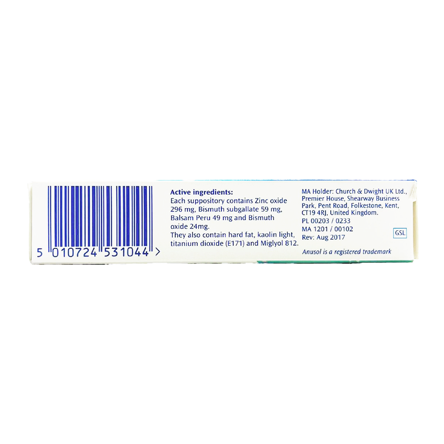 AnuSol Suppositories Internal Relief