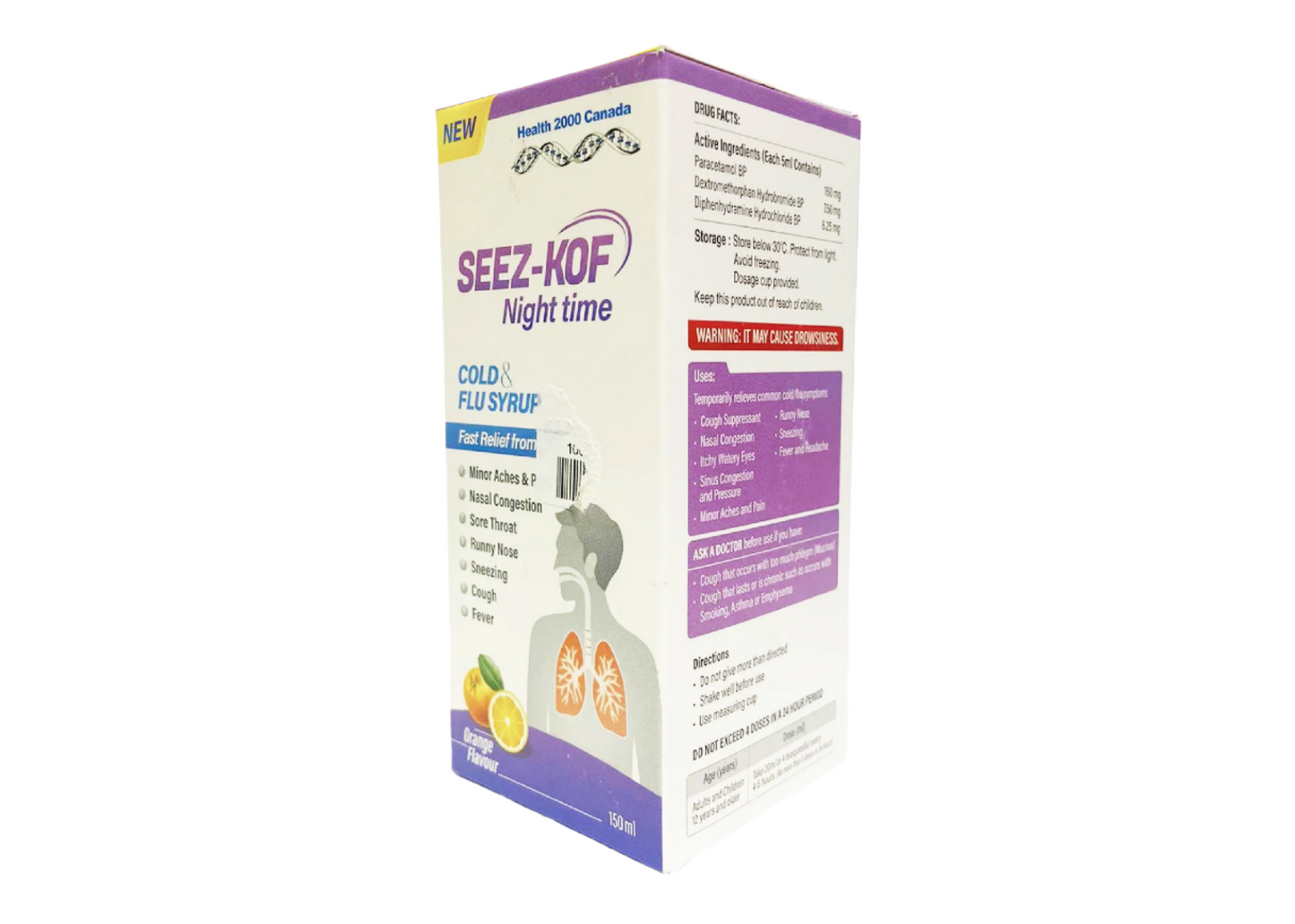 Seez-Kof Night time Cold & Flu Syrup