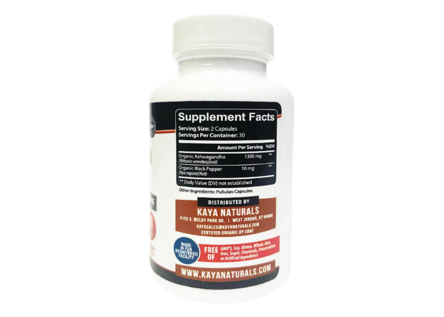 KAYA Naturals Ashwagandha & Black Pepper