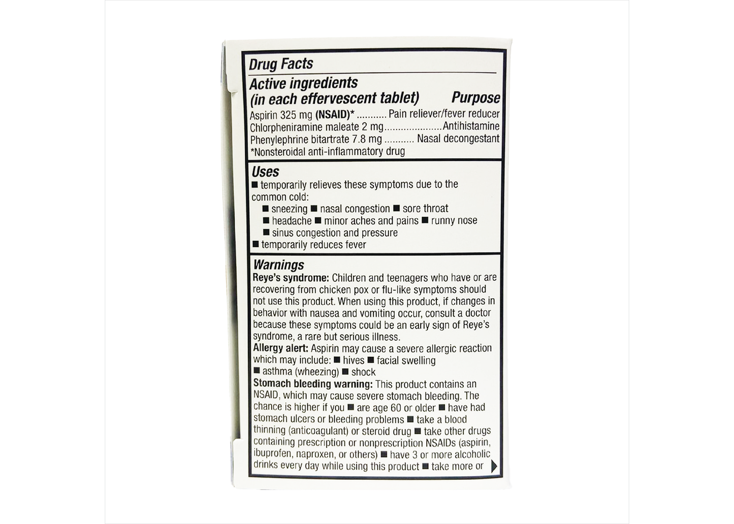 QC Cold Relief Plus Effervescent Tablets