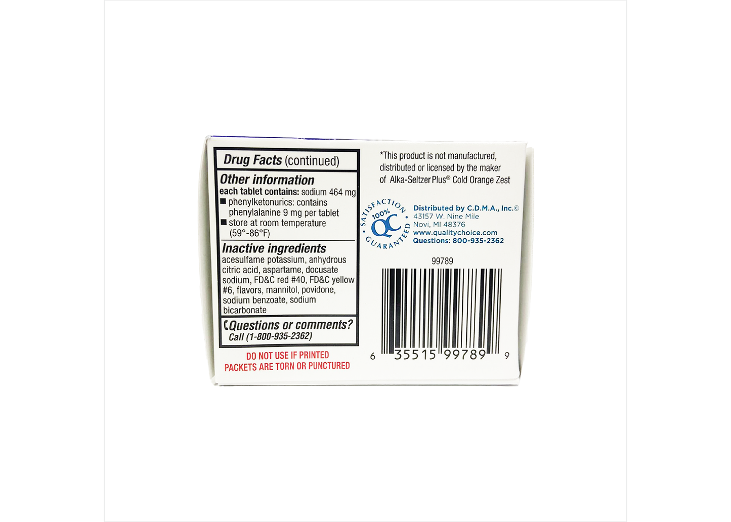 QC Cold Relief Plus Effervescent Tablets