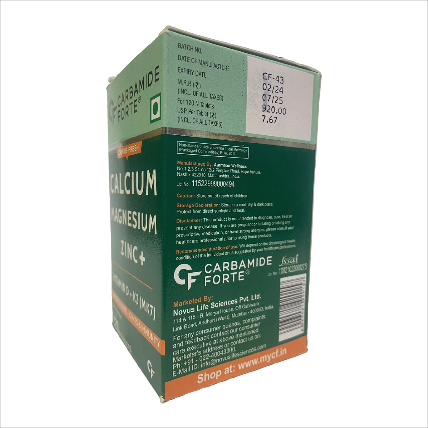 Carbamide Forte Calcium Magnesium Zinc +