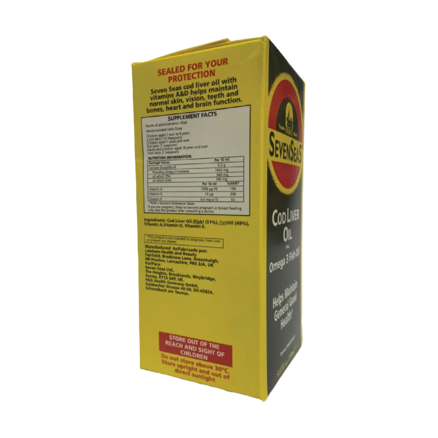 SevenSeas Cod Liver Oil + Omega 3 Fish Oil 150ml