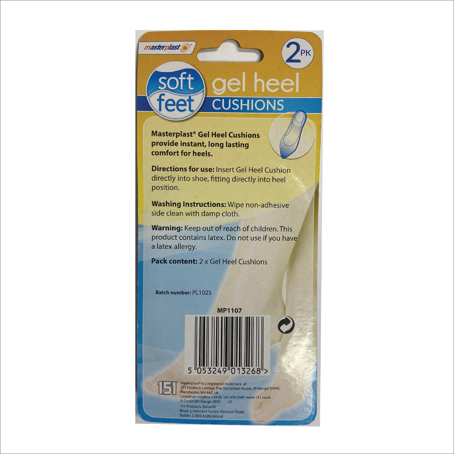 MasterPlast Gel Heel Cushions 2pk