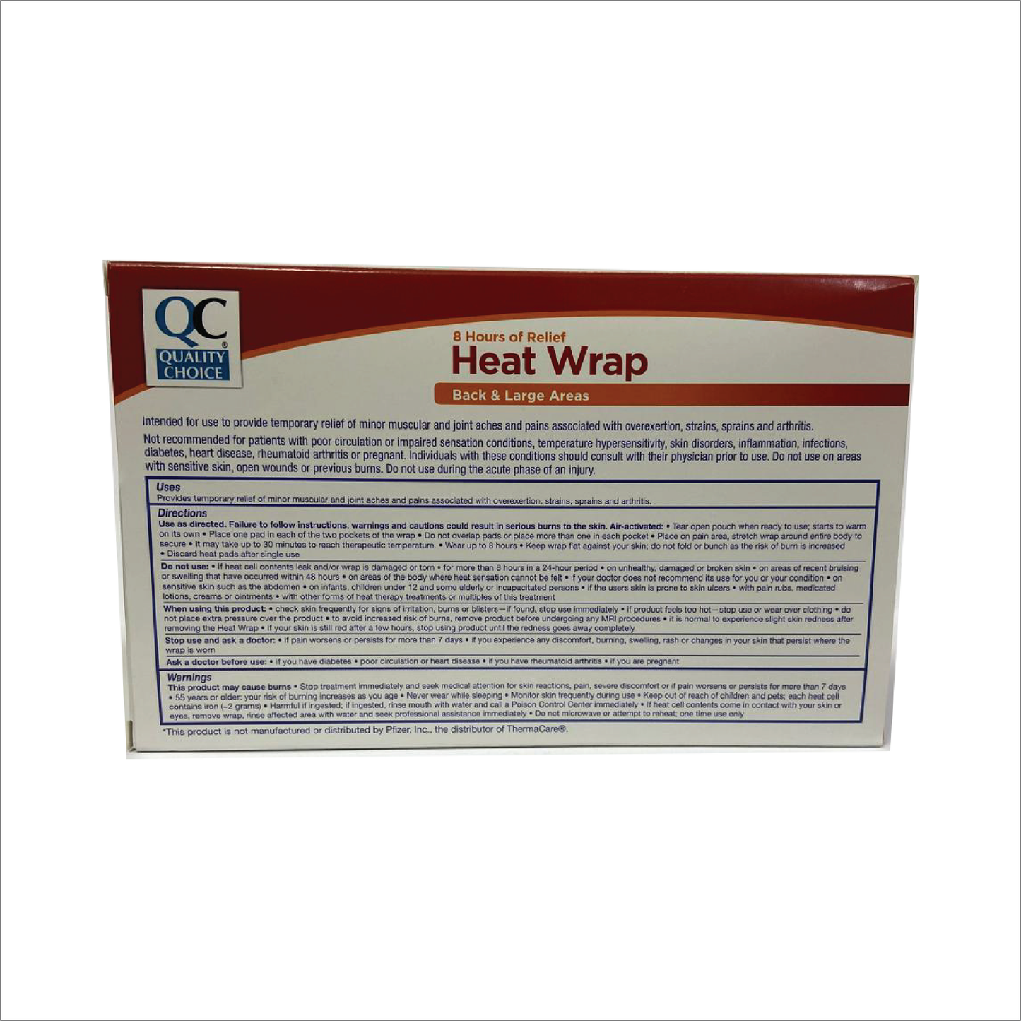 QC 8-Hour Heat Wraps Back/Hip