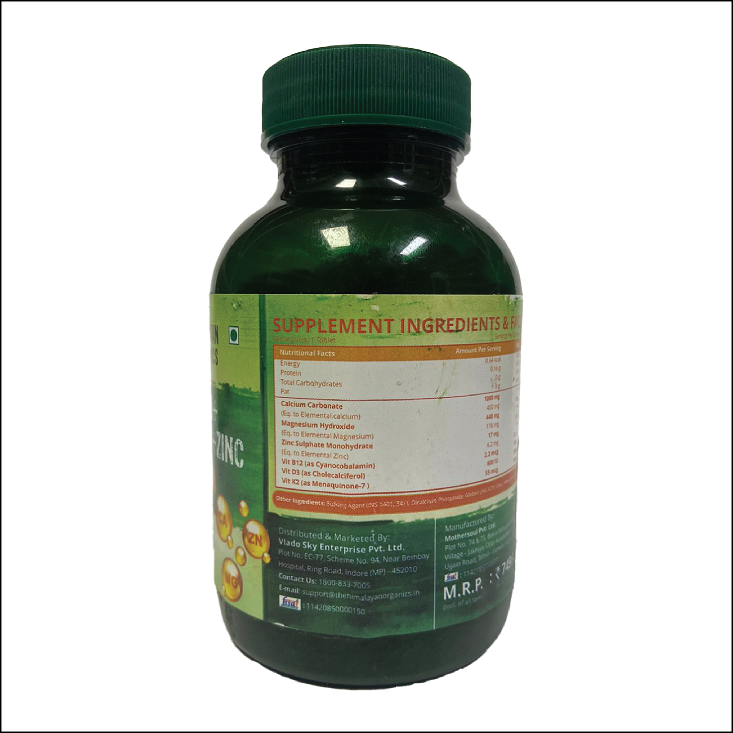 Himalayan Orgaincs Calicum + Magnesium + Zinc