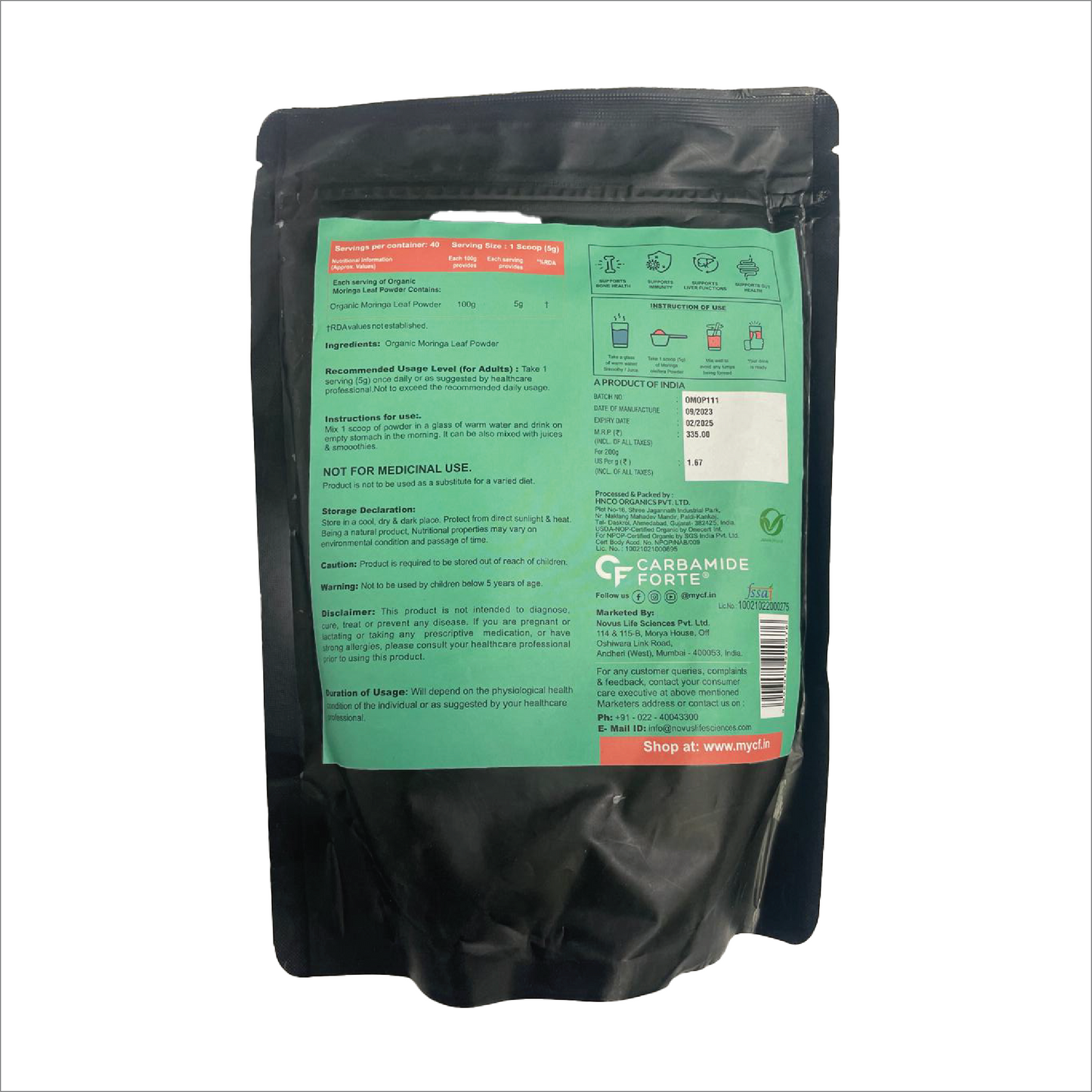 Carbamide Forte Organic Moringa Leaf Powder