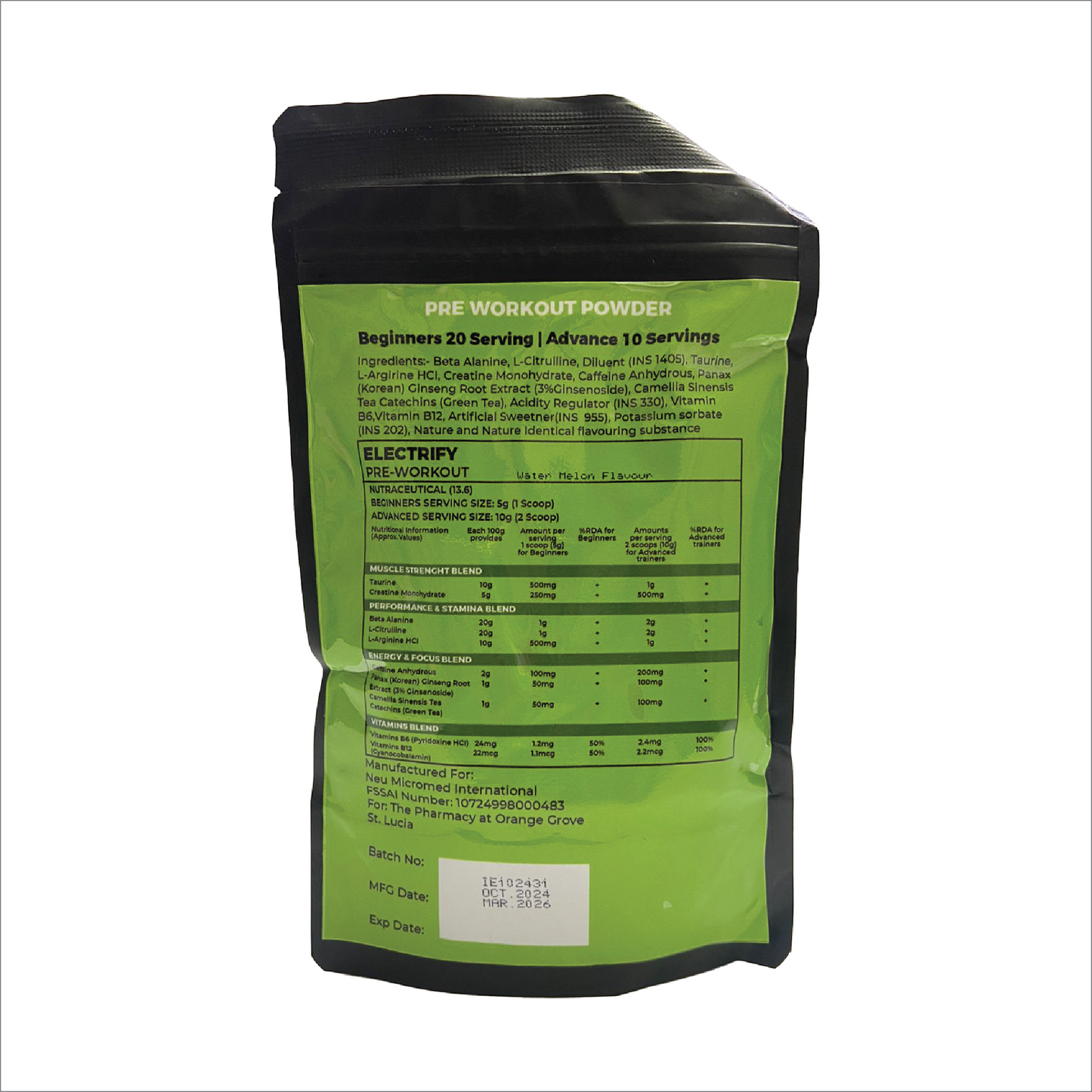 Nutriboost Pre Workout Powder 100gm