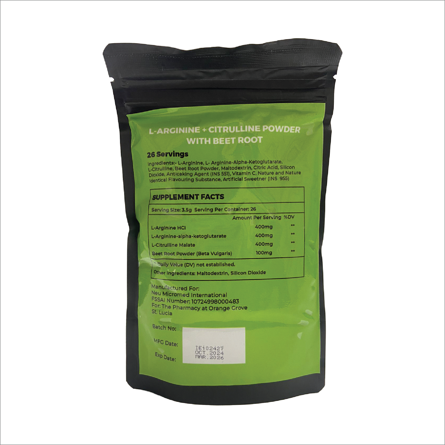 Nutriboost L-Arginine + Citrulline Powder