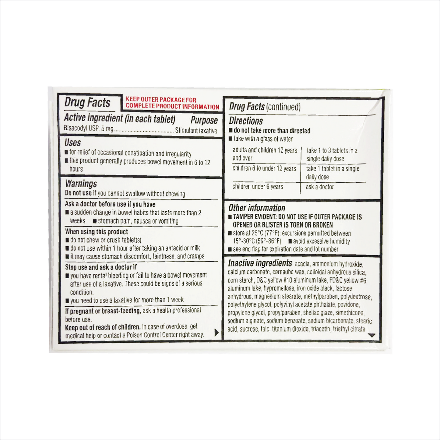 QC Laxative Bisacodyl USP 5mg