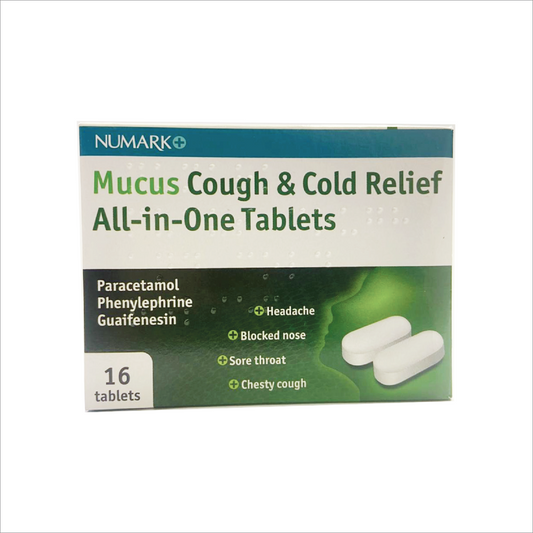 Numark Mucus Cough & Cold Relief Tablets 16ct