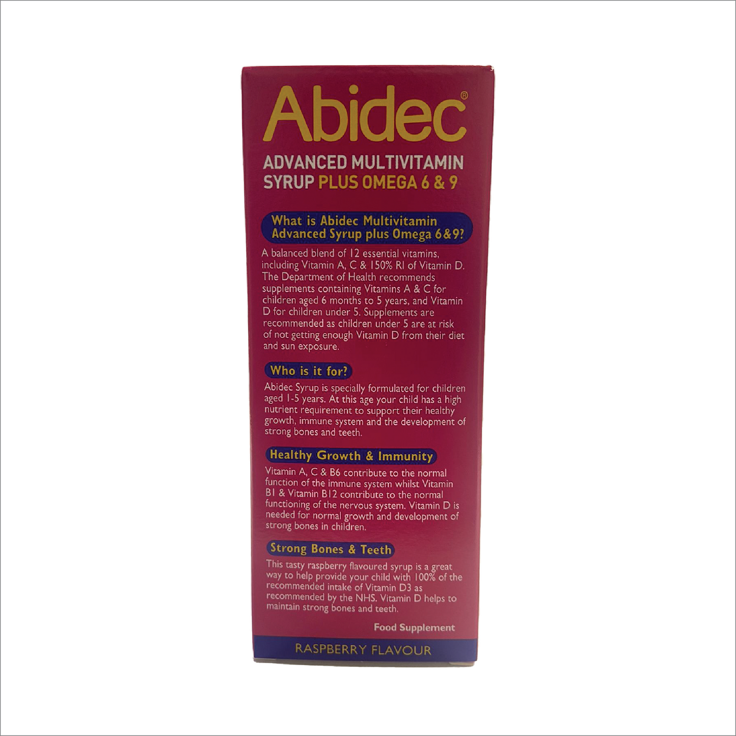 Abidec Multivitamin Syrup Rasberry 150ml