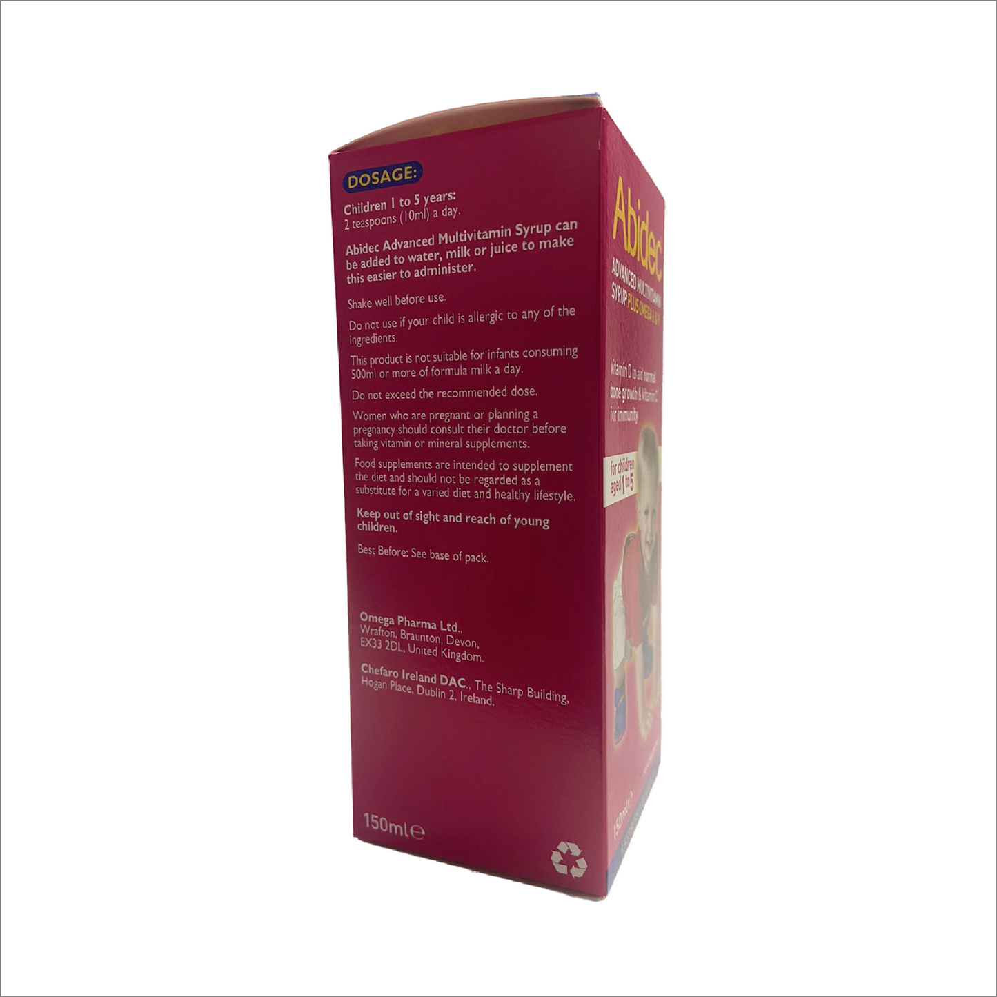 Abidec Multivitamin Syrup Rasberry 150ml