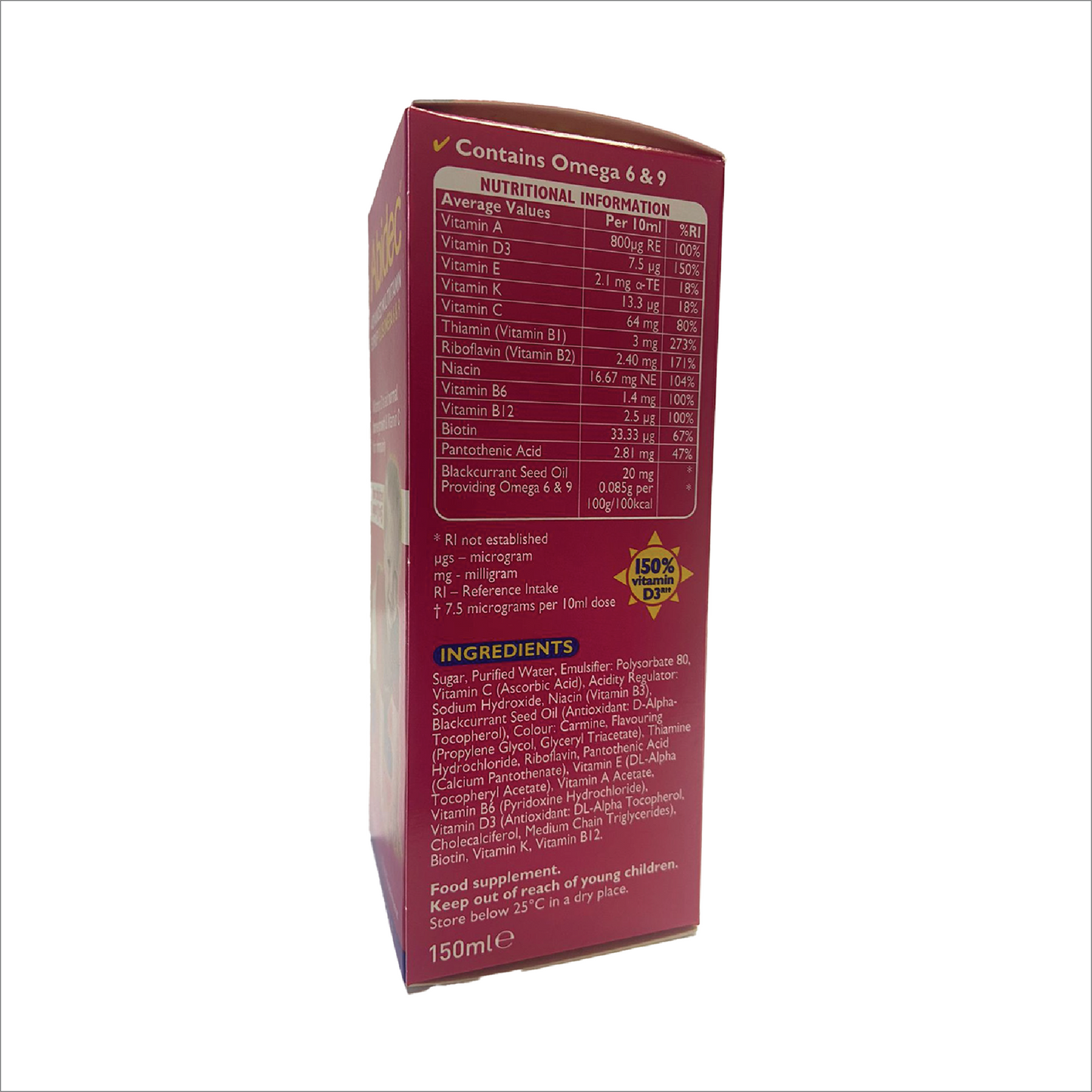 Abidec Multivitamin Syrup Rasberry 150ml