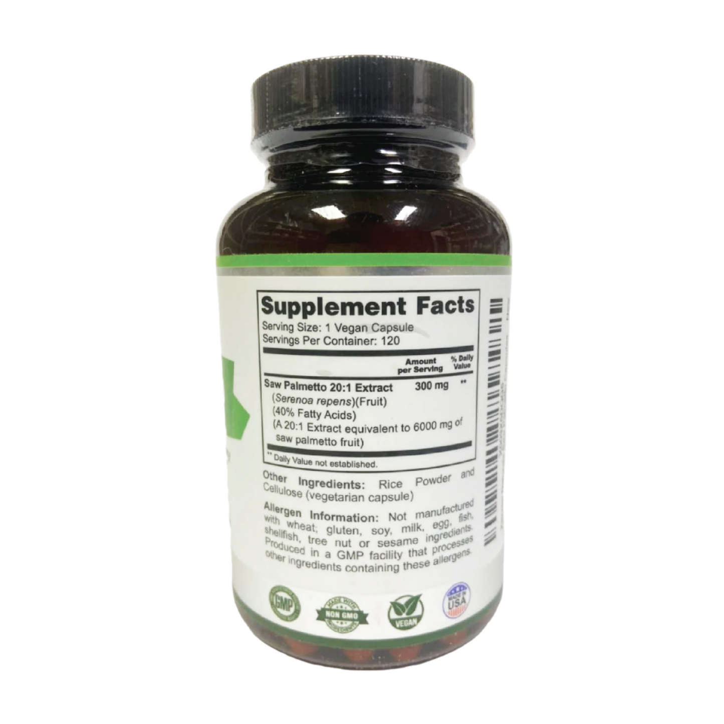 Zazzee Saw Palmetto 20:1 Extract Extra Srength