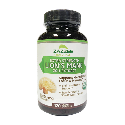 Zazzee Lion's Mane 20:1 Extract Extra Strength