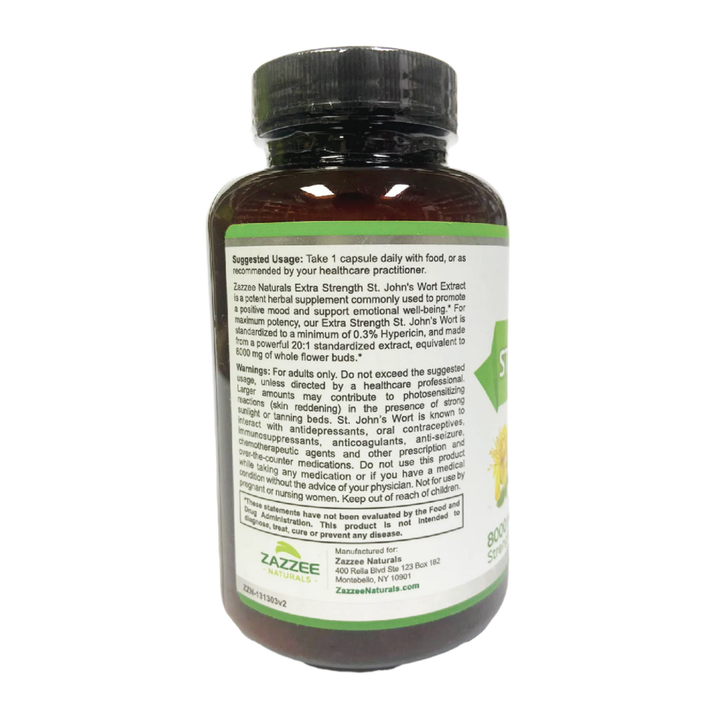 Zazzee St.John's Wort 20.1 Extract Extra Strength