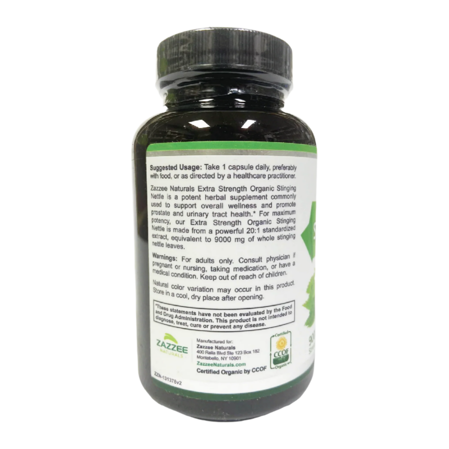 Zazzee Stinging Nettle 20:1 Extract Extra Strength