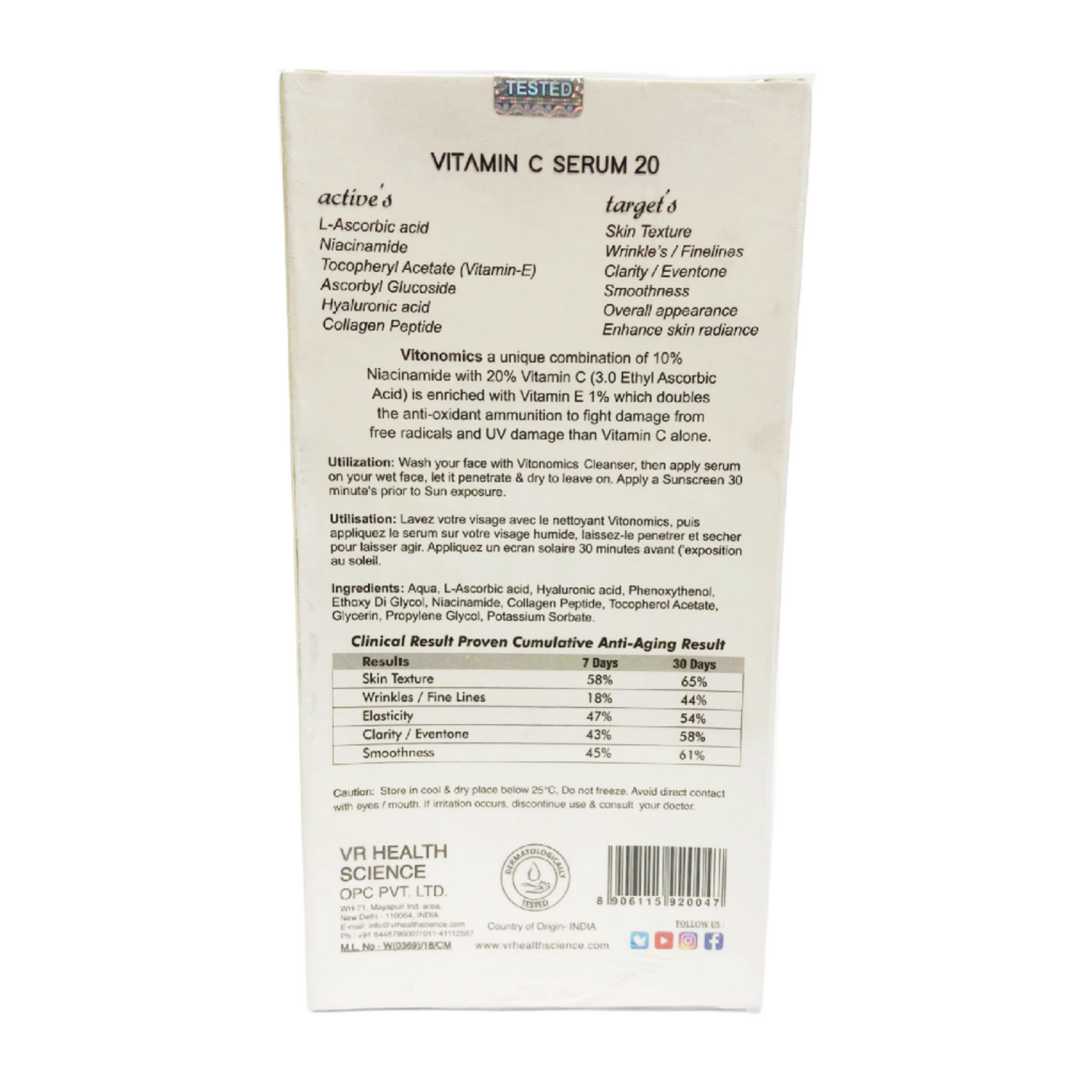 Vitamin C Serum Age Reversing Therapy 30ml