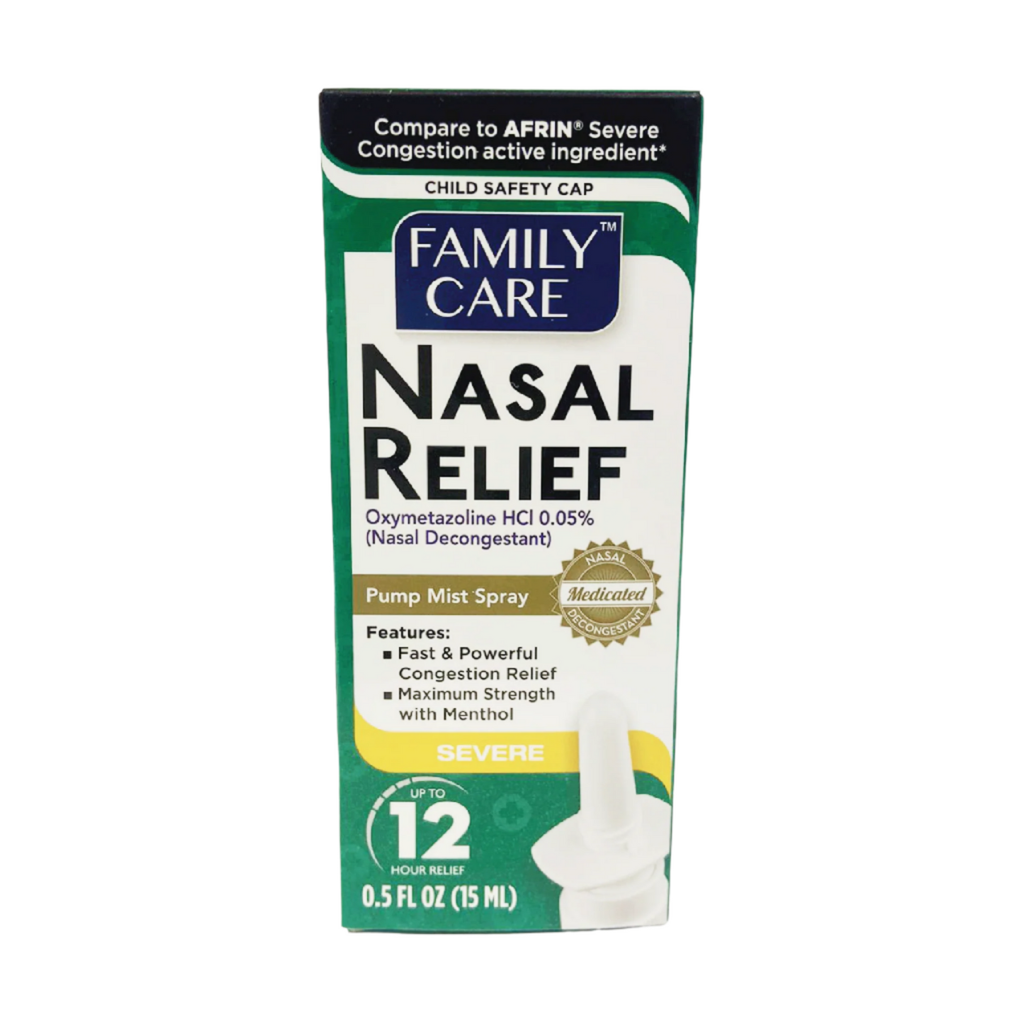Family Care Nasal Relief Pump Mist Spray 0.5z