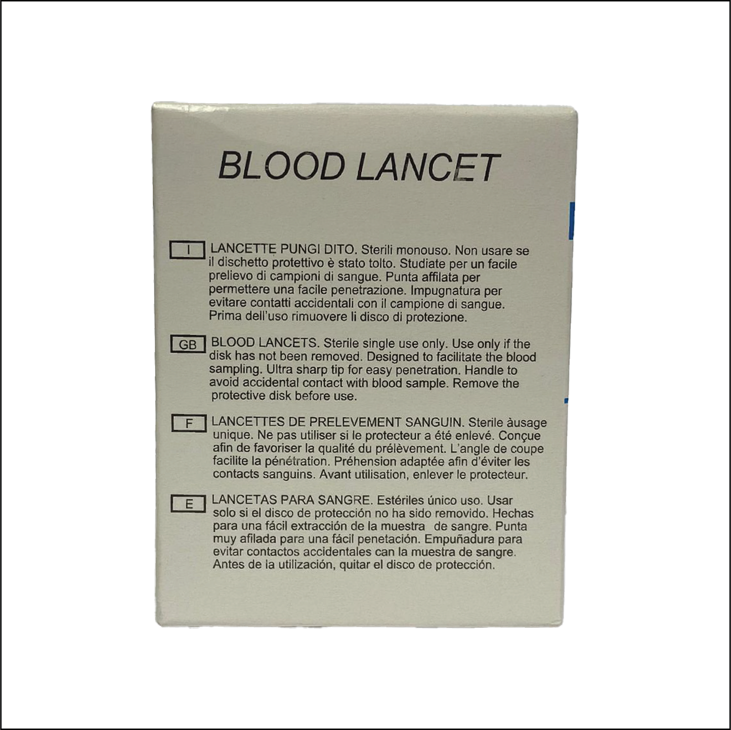 28G Blood Lancet Blue