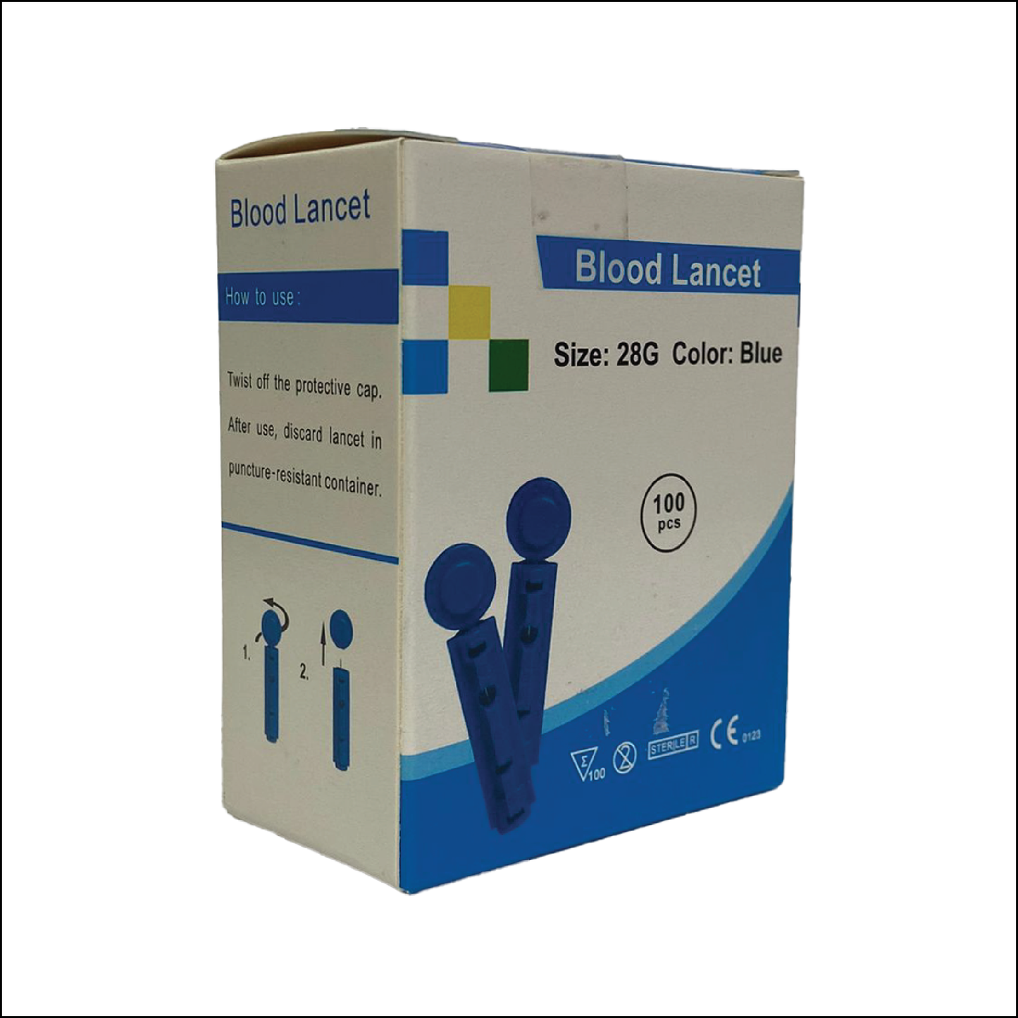 28G Blood Lancet Blue