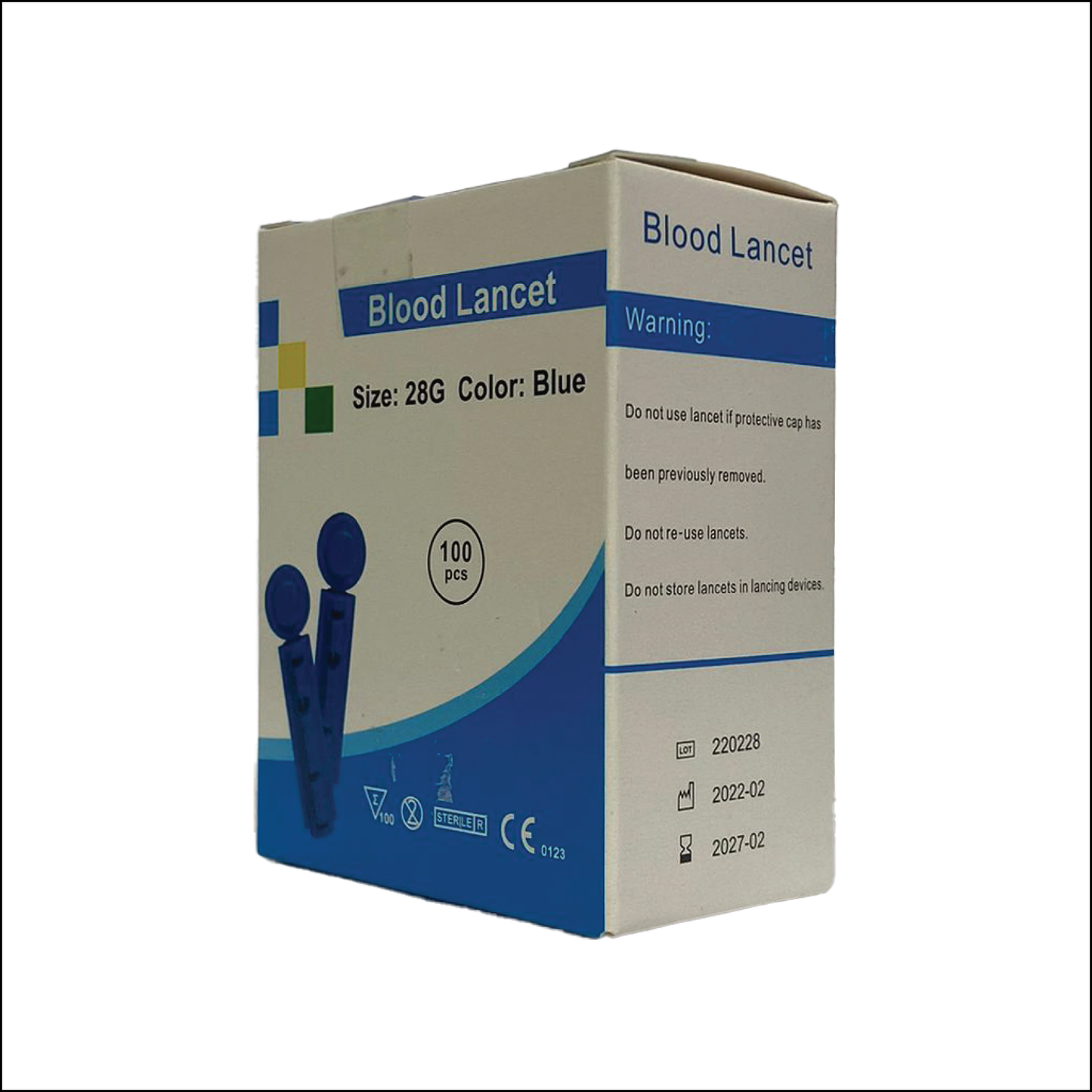 28G Blood Lancet Blue