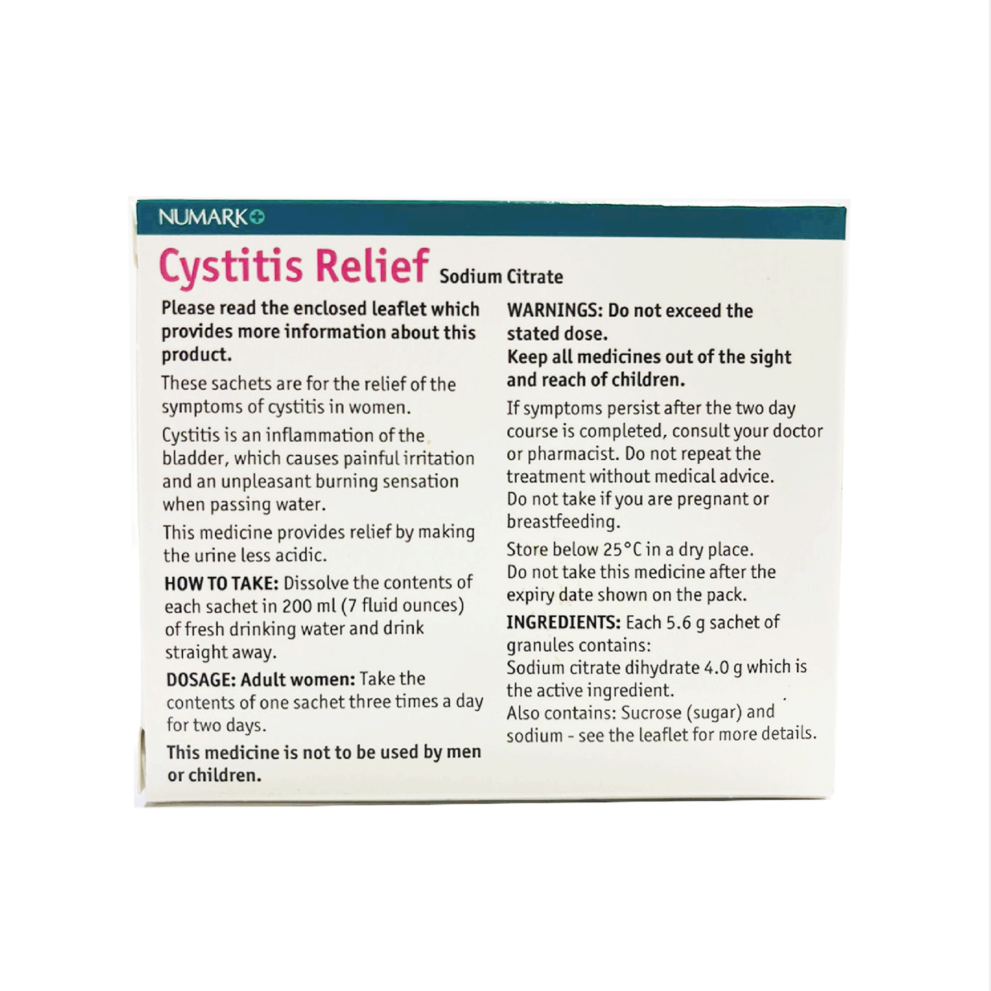 Numark Cystitis Relief Sodium Citrate 6ct