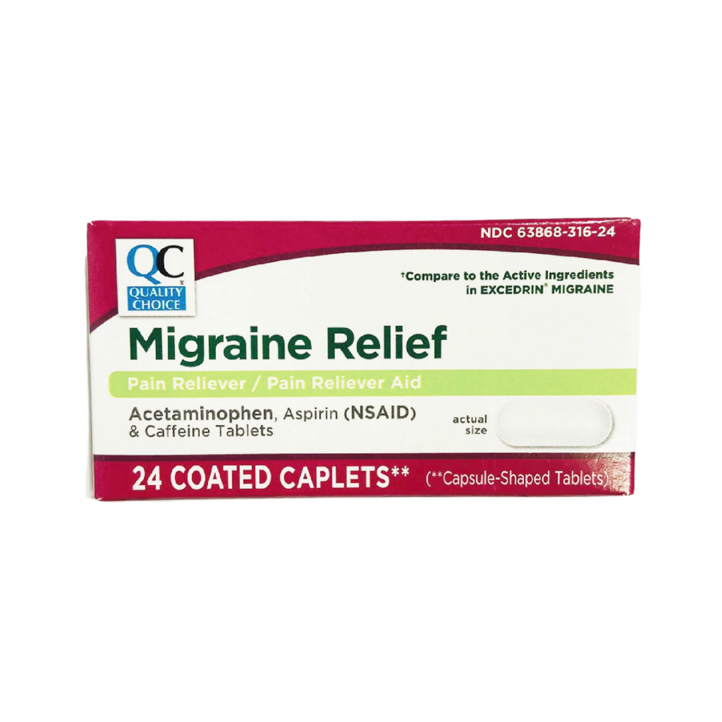 QC Headache Migraine Relief Caplets
